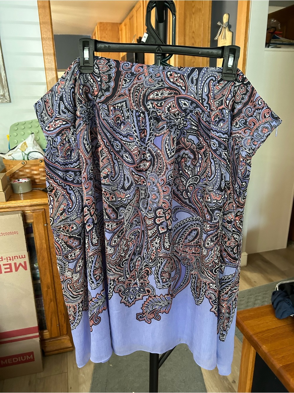Avenue Lavender Paisley Midi Skirt